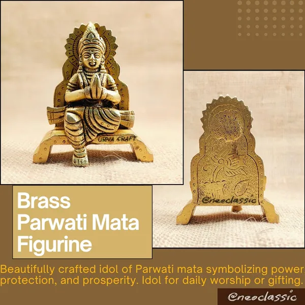 NEO_CLASSIC_Parvati_Mata_Brass_Idol_|_Handcrafted_Sitting_Parvati_Maa_Murti_for_Pooja,_Mandir_&_Home_Temple_Décor_|_Hindu_Goddess_Religious_Statue_for_Gifting