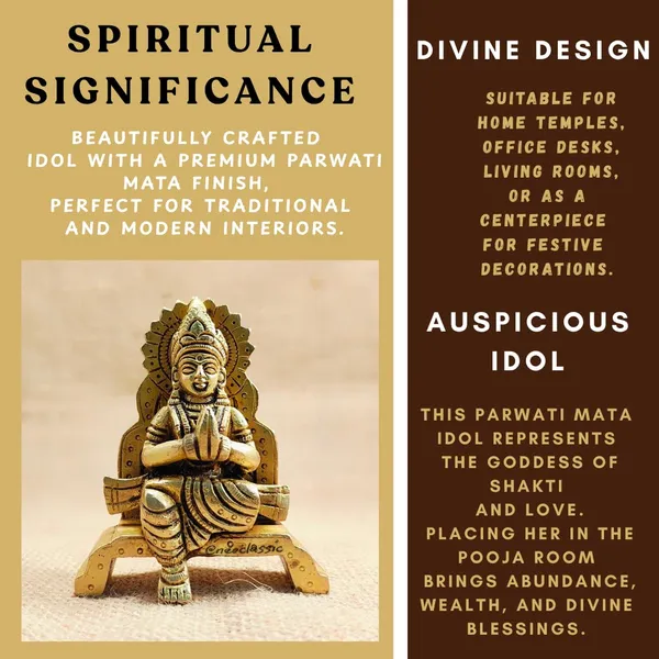 NEO_CLASSIC_Parvati_Mata_Brass_Idol_|_Handcrafted_Sitting_Parvati_Maa_Murti_for_Pooja,_Mandir_&_Home_Temple_Décor_|_Hindu_Goddess_Religious_Statue_for_Gifting