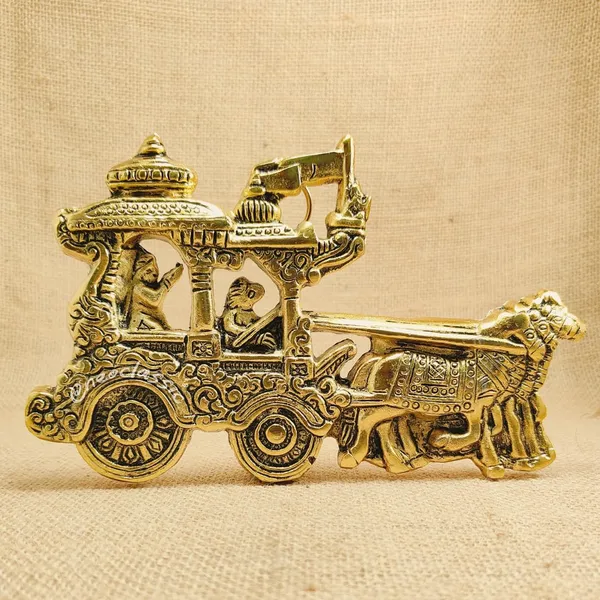 NEO_CLASSIC_Metal_Gold_Plated_Lord_Krishna_Arjun_Rath_Showpiece_|_Antique_Finish_Krishna_Chariot_with_Horses_Statue_|_Traditional_Home_Temple_&_Living_Room_Décor_|_Small