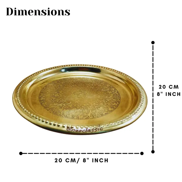 NEO_CLASSIC_Brass_Pooja_Thali_8_Inch_|_Handcrafted_Engraved_Brass_Puja_Plate_for_Aarti,_Home_Temple,_Diwali,_Festivals_&_Religious_Ceremonies