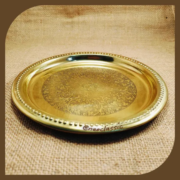 NEO_CLASSIC_Brass_Pooja_Thali_8_Inch_|_Handcrafted_Engraved_Brass_Puja_Plate_for_Aarti,_Home_Temple,_Diwali,_Festivals_&_Religious_Ceremonies