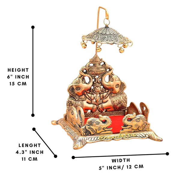 NEO_CLASSIC_Gold_Plated_Metal_Singhasan_for_Laddu_Gopal_|_Square_Pooja_Chowki_for_Lord_Krishna_Idol_|_Decorative_Mandir_Palana_(15_cm)