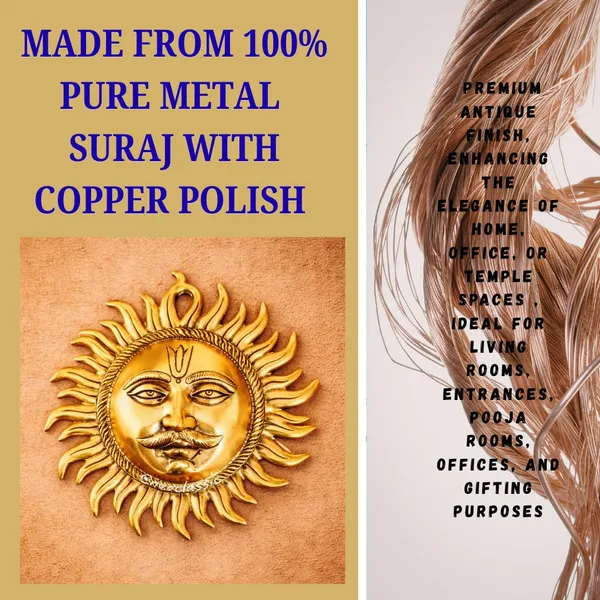 NEO_CLASSIC_Pure_Aluminum_Suraj_Wall_Hanging_|_Handmade_Sun_Face_Wall_Art_for_Home_Décor,_Vastu_&_Main_Entrance_Decoration_|_Traditional_Indian_Metal_Wall_Hanging_|_9_Inch