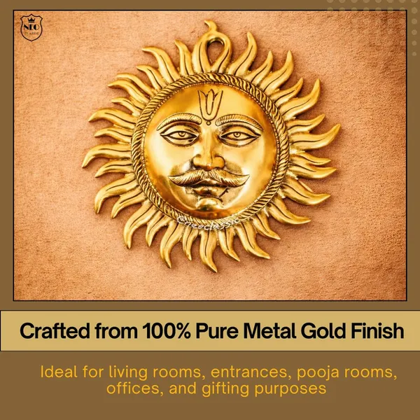 NEO_CLASSIC_Pure_Aluminum_Suraj_Wall_Hanging_|_Handmade_Sun_Face_Wall_Art_for_Home_Décor,_Vastu_&_Main_Entrance_Decoration_|_Traditional_Indian_Metal_Wall_Hanging_|_9_Inch