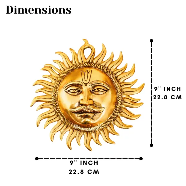 NEO_CLASSIC_Pure_Aluminum_Suraj_Wall_Hanging_|_Handmade_Sun_Face_Wall_Art_for_Home_Décor,_Vastu_&_Main_Entrance_Decoration_|_Traditional_Indian_Metal_Wall_Hanging_|_9_Inch