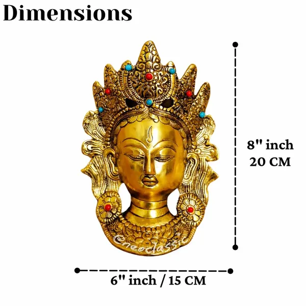 NEO_CLASSIC_Metal_Goddess_Tara_Idol_with_Decorative_Stone_Work_|_Spiritual_Buddhist_Deity_Statue_for_Home_Temple,_Meditation_&_Sacred_Décor_|_Tara_Face_Design_|_8_Inch