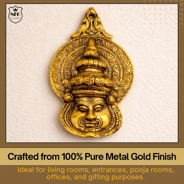 NEO_CLASSIC_Pure_Aluminium_Kathakali_Face_Wall_Hanging_|_Traditional_Kerala_Kathakali_Mask_Wall_Décor_for_Home,_Office_&_Temple_|_Decorative_Wall_Art_|_6.5_Inch