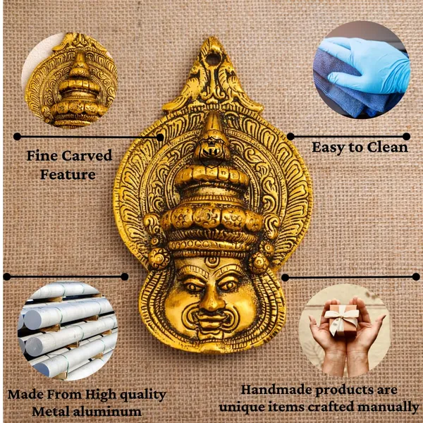 NEO_CLASSIC_Pure_Aluminium_Kathakali_Face_Wall_Hanging_|_Traditional_Kerala_Kathakali_Mask_Wall_Décor_for_Home,_Office_&_Temple_|_Decorative_Wall_Art_|_6.5_Inch