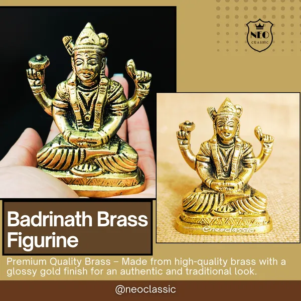 NEO_CLASSIC_Badrinath_Brass_Idol_–_Badri_Vishal_Murti_for_Home_Pooja_&_Decor_(2.5_Inch)