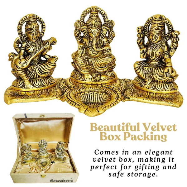 NEO_CLASSIC_Laxmi_Ganesh_Saraswati_Metal_Murti_Idol_with_Diya_|_Divine_Trio_Statue_for_Pooja,_Home_Temple_Decor_&_Diwali_Gift_Set