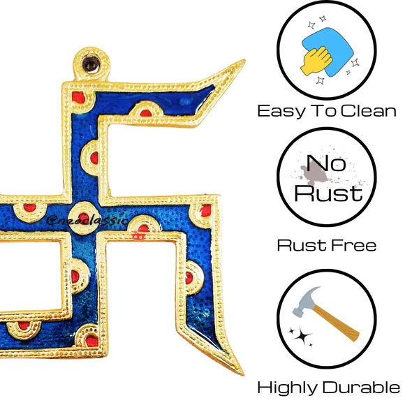 NEO_CLASSIC_Blue_Swastik_Wall_Hanging_7_Inch_|_Evil_Eye_Inspired_Color_Decorative_Symbol_|_Metal_Auspicious_Wall_Decor_for_Home_Entrance,_Pooja_Room_&_Office