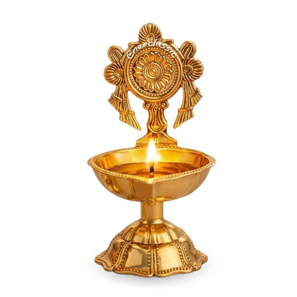 NEO_CLASSIC_Brass_Chakra_Deepak_for_Puja_Room_&_Home_Temple_|_Traditional_Oil_Diya_for_Daily_Worship,_Aarti_&_Festive_Decor_|_Decorative_Brass_Lamp_|_10_cm