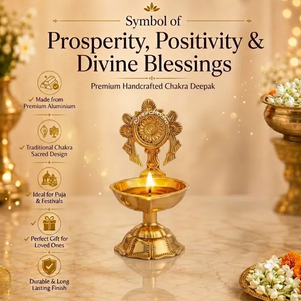 NEO_CLASSIC_Brass_Chakra_Deepak_for_Puja_Room_&_Home_Temple_|_Traditional_Oil_Diya_for_Daily_Worship,_Aarti_&_Festive_Decor_|_Decorative_Brass_Lamp_|_10_cm