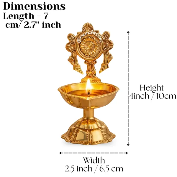 NEO_CLASSIC_Brass_Chakra_Deepak_for_Puja_Room_&_Home_Temple_|_Traditional_Oil_Diya_for_Daily_Worship,_Aarti_&_Festive_Decor_|_Decorative_Brass_Lamp_|_10_cm