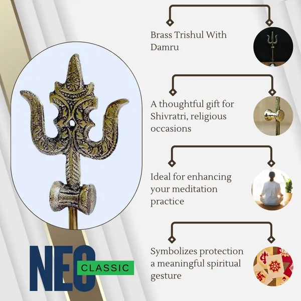 NEO_CLASSIC_Brass_Lord_Shiva_Trishul_with_Damru_on_Stand_|_Om_Type_Traditional_Trident_Statue_for_Pooja_Room,_Mandir_&_Spiritual_Décor_|_6_Inch