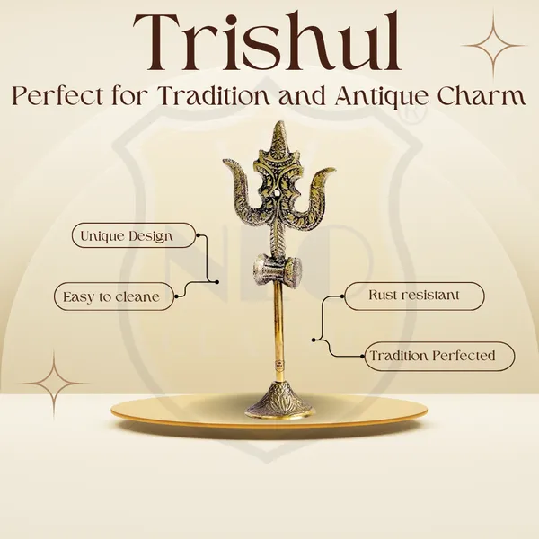 NEO_CLASSIC_Brass_Lord_Shiva_Trishul_with_Damru_on_Stand_|_Om_Type_Traditional_Trident_Statue_for_Pooja_Room,_Mandir_&_Spiritual_Décor_|_6_Inch
