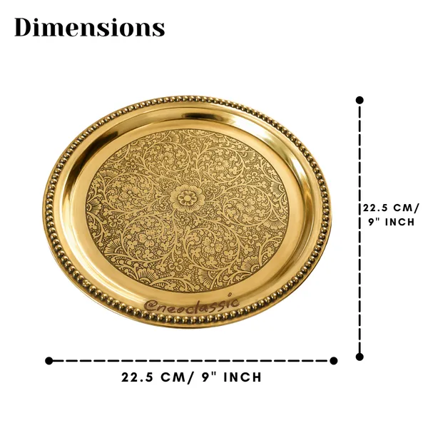 NEO_CLASSIC_Brass_Pooja_Thali_|_Traditional_Handcrafted_Puja_Plate_for_Temple,_Aarti_&_Festival_Use_|_Decorative_Engraved_Brass_Thali_for_Diwali,_Pooja_&_Gifting_|_9_Inch