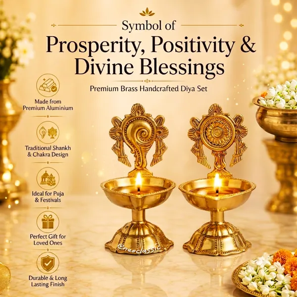 NEO_CLASSIC_Brass_Shankh_Chakra_Deepak_for_Puja_Room_&_Home_Temple_|_Traditional_Oil_Diya_for_Daily_Worship,_Aarti_&_Festive_Decor_|_Spiritual_Brass_Lamp_|_10_cm