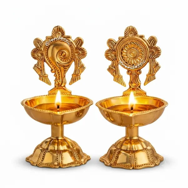 NEO_CLASSIC_Brass_Shankh_Chakra_Deepak_for_Puja_Room_&_Home_Temple_|_Traditional_Oil_Diya_for_Daily_Worship,_Aarti_&_Festive_Decor_|_Spiritual_Brass_Lamp_|_10_cm