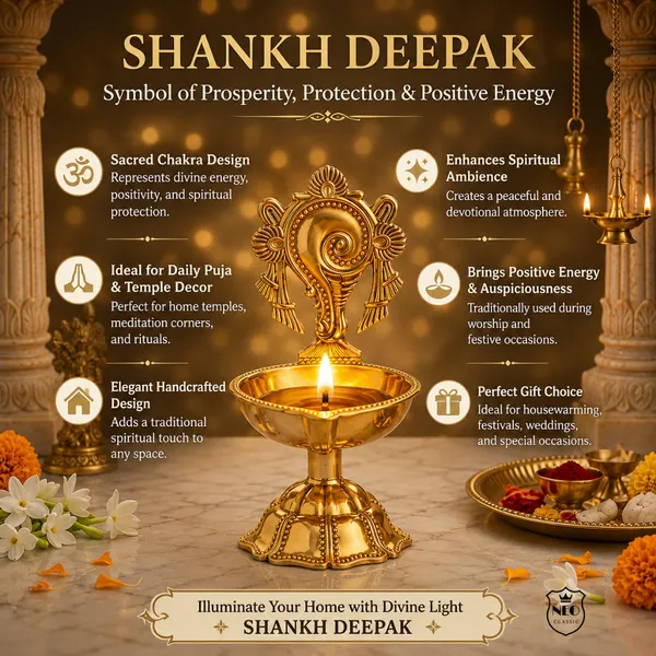 NEO_CLASSIC_Brass_Shankh_Deepak_for_Puja_Room_&_Home_Temple_|_Traditional_Oil_Diya_for_Daily_Worship,_Aarti_&_Festive_Decor_|_Decorative_Brass_Lamp_|_10_cm
