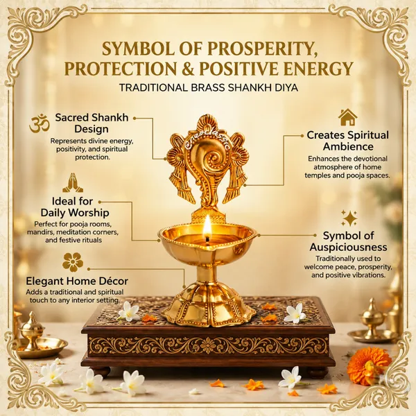 NEO_CLASSIC_Brass_Shankh_Deepak_for_Puja_Room_&_Home_Temple_|_Traditional_Oil_Diya_for_Daily_Worship,_Aarti_&_Festive_Decor_|_Decorative_Brass_Lamp_|_10_cm