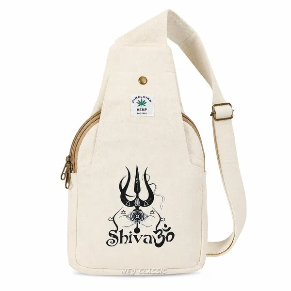 NEO_CLASSIC_Hemp_Sling_Bag_for_Men_&_Women_|_Natural_Hemp_Crossbody_Shoulder_Bag_|_2_Zipper_Compartments_|_Adjustable_38_Inch_Strap_|_Off_White