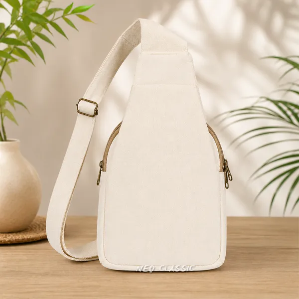 NEO_CLASSIC_Hemp_Sling_Bag_for_Men_&_Women_|_Natural_Hemp_Crossbody_Shoulder_Bag_|_2_Zipper_Compartments_|_Adjustable_38_Inch_Strap_|_Off_White