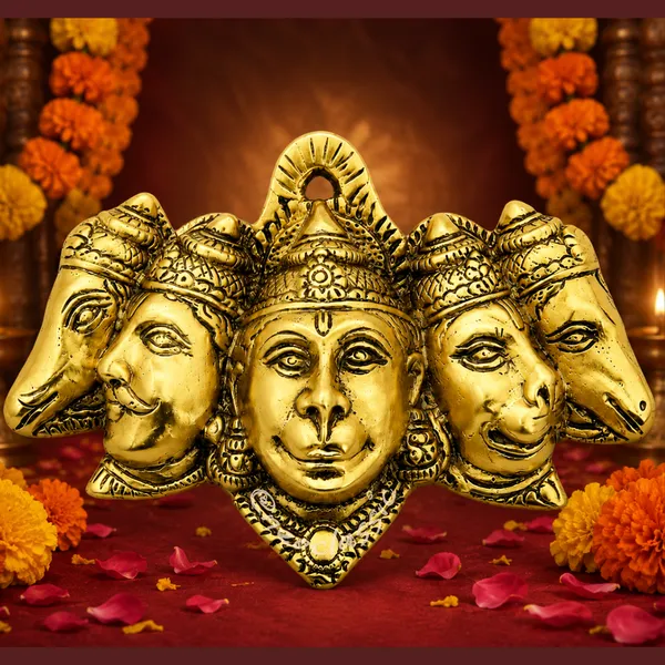 NEO_CLASSIC_Panchmukhi_Hanuman_Door_Entrance_Wall_Hanging_|_Bajrang_Bali_Nazar_Battu_Protection_Showpiece_for_Home,_Temple_&_Pooja_Décor_|_Gold_Finish