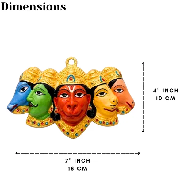 NEO_CLASSIC_Panchmukhi_Hanuman_Door_Entrance_Wall_Hanging_|_Hanuman_Ji_Murti_for_Home_Decor,_Pooja_Room_&_Nazar_Battu_Protection_|_Bajrang_Bali_Wall_Showpiece_|_Multicolor