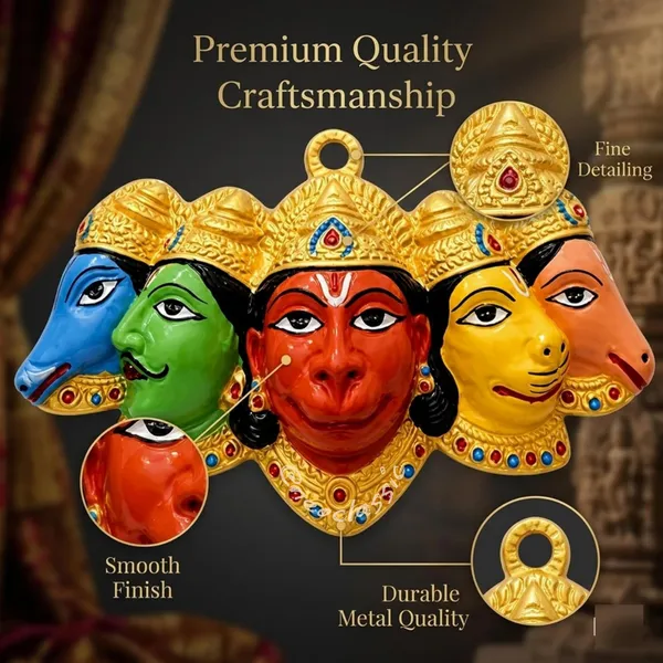 NEO_CLASSIC_Panchmukhi_Hanuman_Door_Entrance_Wall_Hanging_|_Hanuman_Ji_Murti_for_Home_Decor,_Pooja_Room_&_Nazar_Battu_Protection_|_Bajrang_Bali_Wall_Showpiece_|_Multicolor