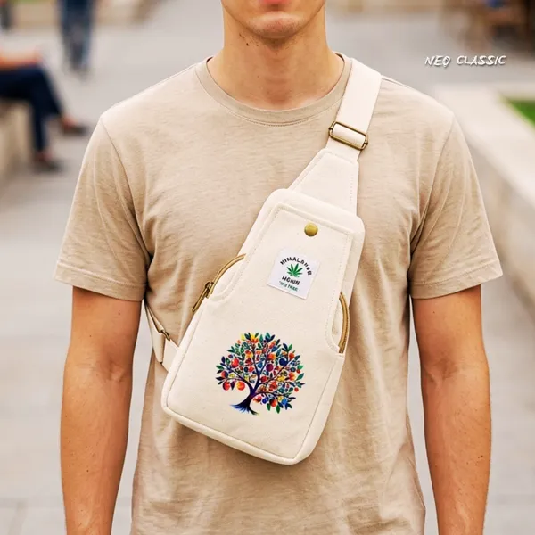 NEO_CLASSIC_Tree_Print_Hemp_Sling_Bag_for_Men_&_Women_|_Natural_Hemp_Crossbody_Shoulder_Bag_|_Adjustable_Strap_|_Off_White