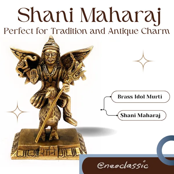 NEO_CLASSIC_Shani_Dev_Brass_Idol_Statue_|_Shani_Maharaj_Murti_for_Pooja,_Home_Temple_&_Office_Decor_|_Spiritual_&_Vastu_Showpiece_(4.1_Inch)