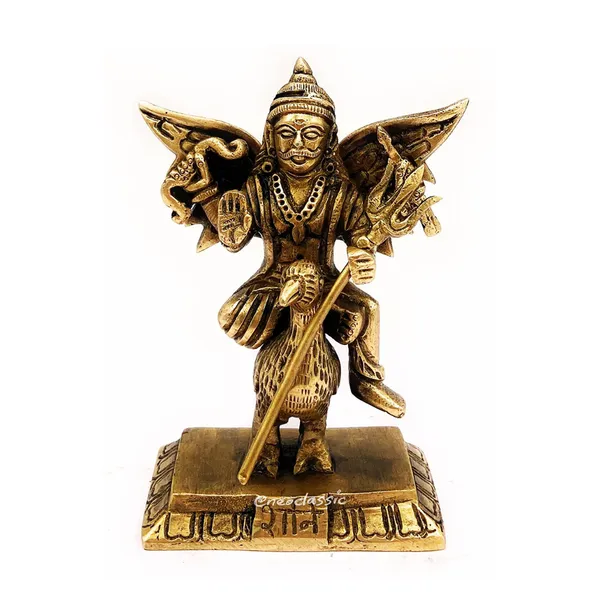 NEO_CLASSIC_Shani_Dev_Brass_Idol_Statue_|_Shani_Maharaj_Murti_for_Pooja,_Home_Temple_&_Office_Decor_|_Spiritual_&_Vastu_Showpiece_(4.1_Inch)