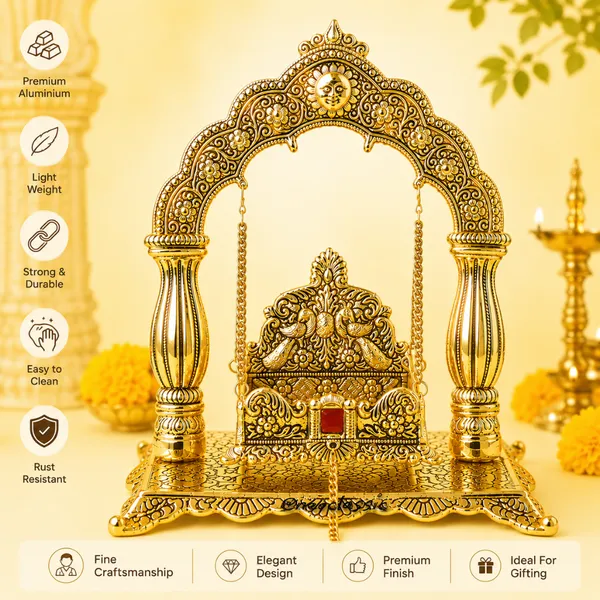 NEO_CLASSIC_Metal_Laddu_Gopal_Jhula_|_Krishna_Hindola_Palana_for_Bal_Gopal_Murti_|_Decorative_Temple_Swing_for_Pooja_&_Janmashtami_|_Suitable_for_Size_0_to_2_Laddu_Gopal