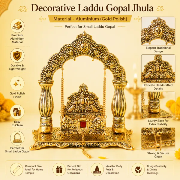 NEO_CLASSIC_Metal_Laddu_Gopal_Jhula_|_Krishna_Hindola_Palana_for_Bal_Gopal_Murti_|_Decorative_Temple_Swing_for_Pooja_&_Janmashtami_|_Suitable_for_Size_0_to_2_Laddu_Gopal
