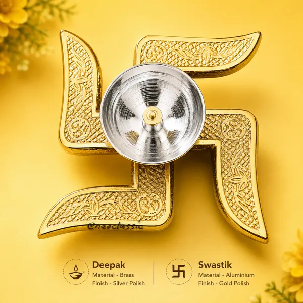 NEO_CLASSIC_Brass_Swastik_Diya_with_Red_Velvet_Box_|_4_Inch_Swastik_Deepak_for_Pooja,_Mandir_&_Home_Decor_|_Aluminium_Swastik_with_Brass_Oil_Lamp_|_Gift_for_Diwali_&_Housewarming