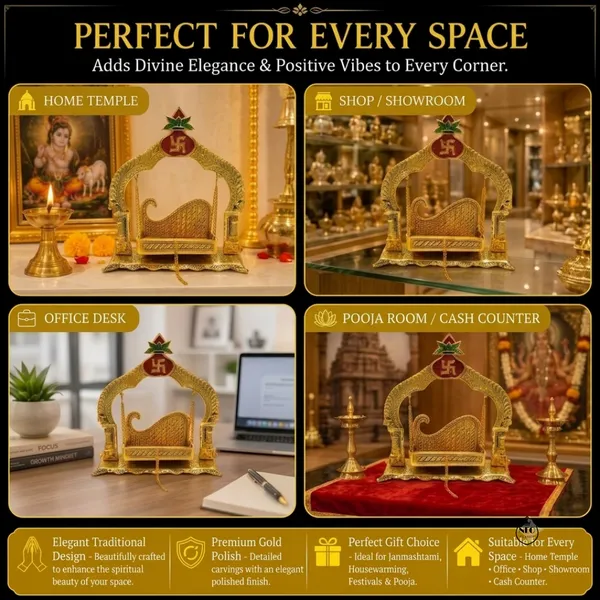 NEO_CLASSIC_Kalash_Swastik_Laddu_Gopal_Jhula_|_10_Inch_Krishna_Hindola_Palana_for_Bal_Gopal_Murti_|_Decorative_Temple_Swing_for_Home_Pooja,_Janmashtami_&_Religious_Gift