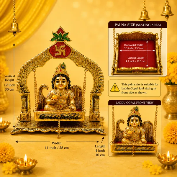 NEO_CLASSIC_Kalash_Swastik_Laddu_Gopal_Jhula_|_10_Inch_Krishna_Hindola_Palana_for_Bal_Gopal_Murti_|_Decorative_Temple_Swing_for_Home_Pooja,_Janmashtami_&_Religious_Gift