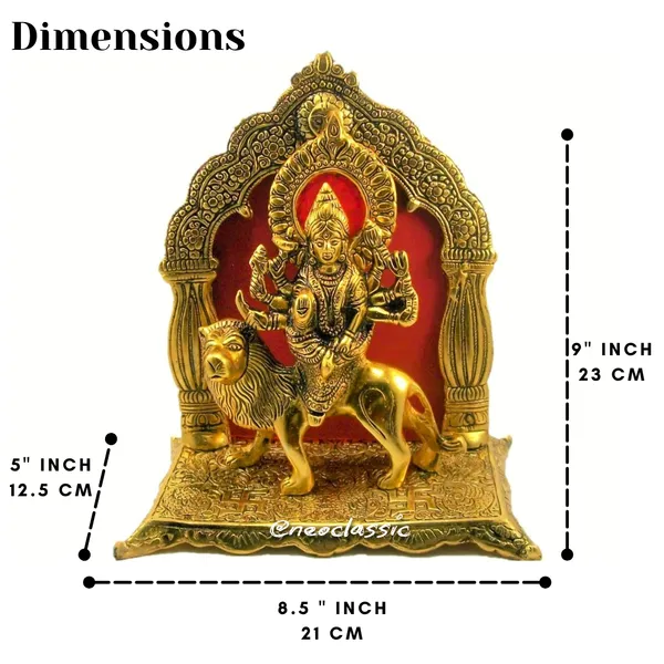 NEO_CLASSIC_Durga_Maa_Statue_with_Lion_|_Hindu_Goddess_Durga_Idol_for_Home_Temple,_Pooja_&_Decorative_Showpiece_|_Base_Back_Design_|_9_Inch
