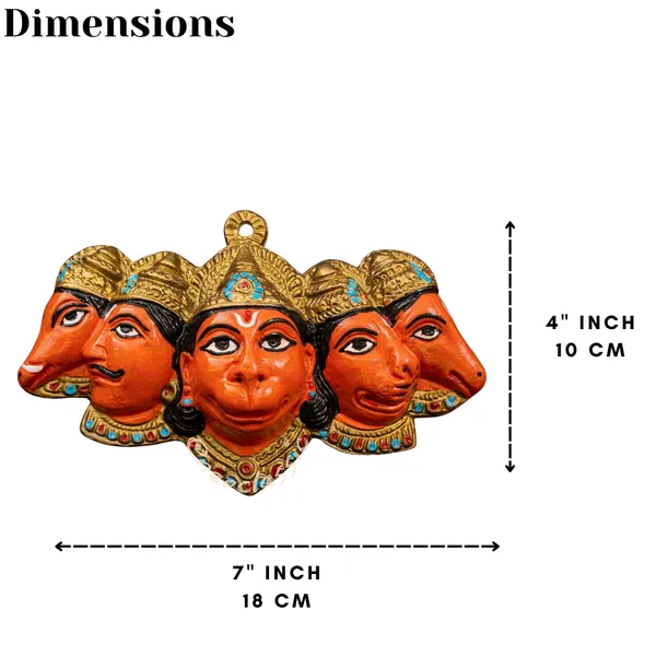 NEO_CLASSIC_Panchmukhi_Hanuman_Aluminium_Wall_Hanging_for_Door_Entrance_(Bhagwa,_4.5_Inch)