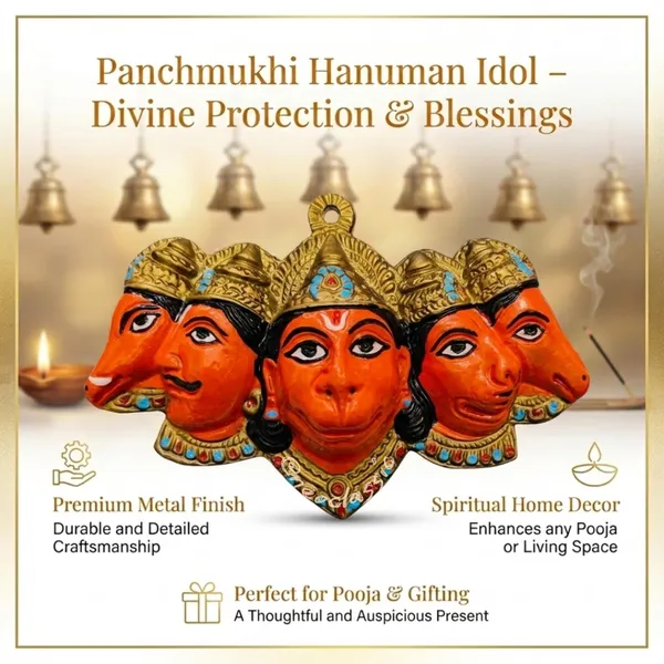 NEO_CLASSIC_Panchmukhi_Hanuman_Aluminium_Wall_Hanging_for_Door_Entrance_(Bhagwa,_4.5_Inch)