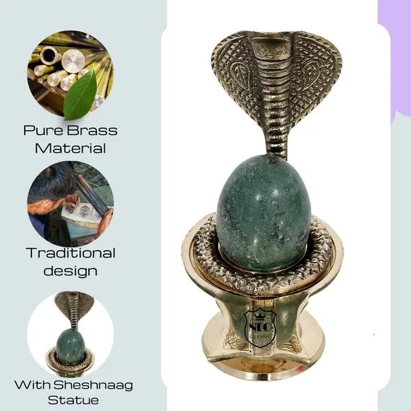 NEO_CLASSIC_Green_Stone_Shivling_with_Sheshnag_Jalheri_|_Shiva_Lingam_Idol_for_Puja_&_Meditation_|_Decorative_Mandir_Showpiece_(4.5_Inch)