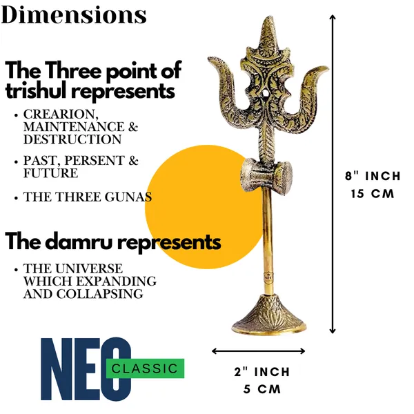 NEO_CLASSIC_Brass_Lord_Shiva_Trishul_with_Damru_on_Stand_|_Om_Type_Traditional_Trident_Statue_for_Pooja_Room,_Mandir_&_Spiritual_Décor_|_8_Inch