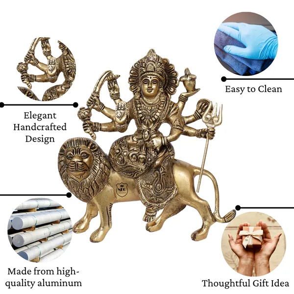 NEO_CLASSIC_Durga_Maa_Statue_with_Lion_|_Hindu_Goddess_Durga_Idol_for_Home_Temple,_Pooja_&_Decorative_Showpiece_|_9_Inch