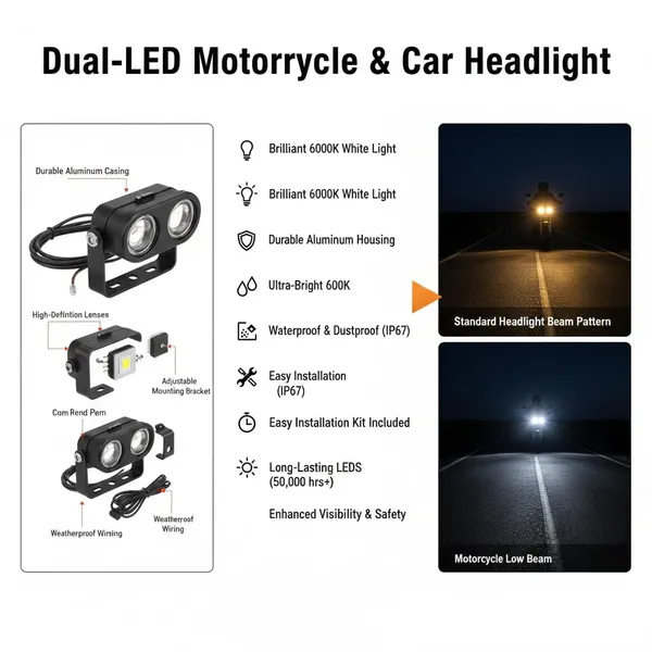 2_Led_LED_Fog_Lights,_Motorcycle_Auxiliary_Spot_Lights_40W_White_and_Amber_Projector_Light_for_All_Motorbike_Cars_SUV_ATV_(Pack_1)