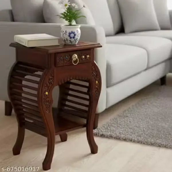 Elegant_Handcarved_Wooden_Side_Table_With_Floral_Inlay_And_Storage_Drawer