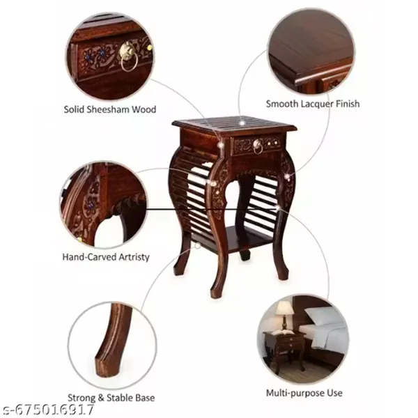 Elegant_Handcarved_Wooden_Side_Table_With_Floral_Inlay_And_Storage_Drawer