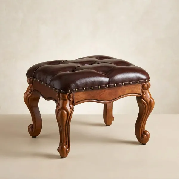 Small_Footstool_Ottoman_Upholstered_Footstool,_Solid_Rubber_Wood/Living_Room_Stool.