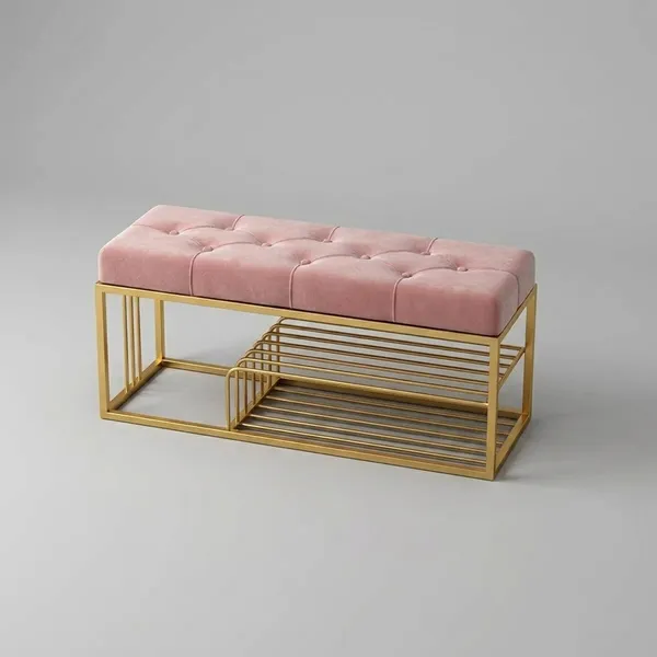 Velvet_Upholstered_Entryway_Shoe_Rack_Bench_With_Storage