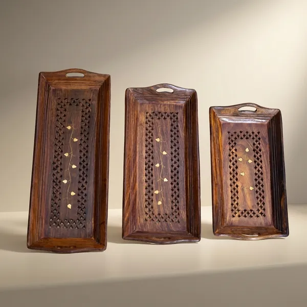 Premium_Sheesham_Wooden_Serving_Tray_With_Brass_Work_Set_Of_3